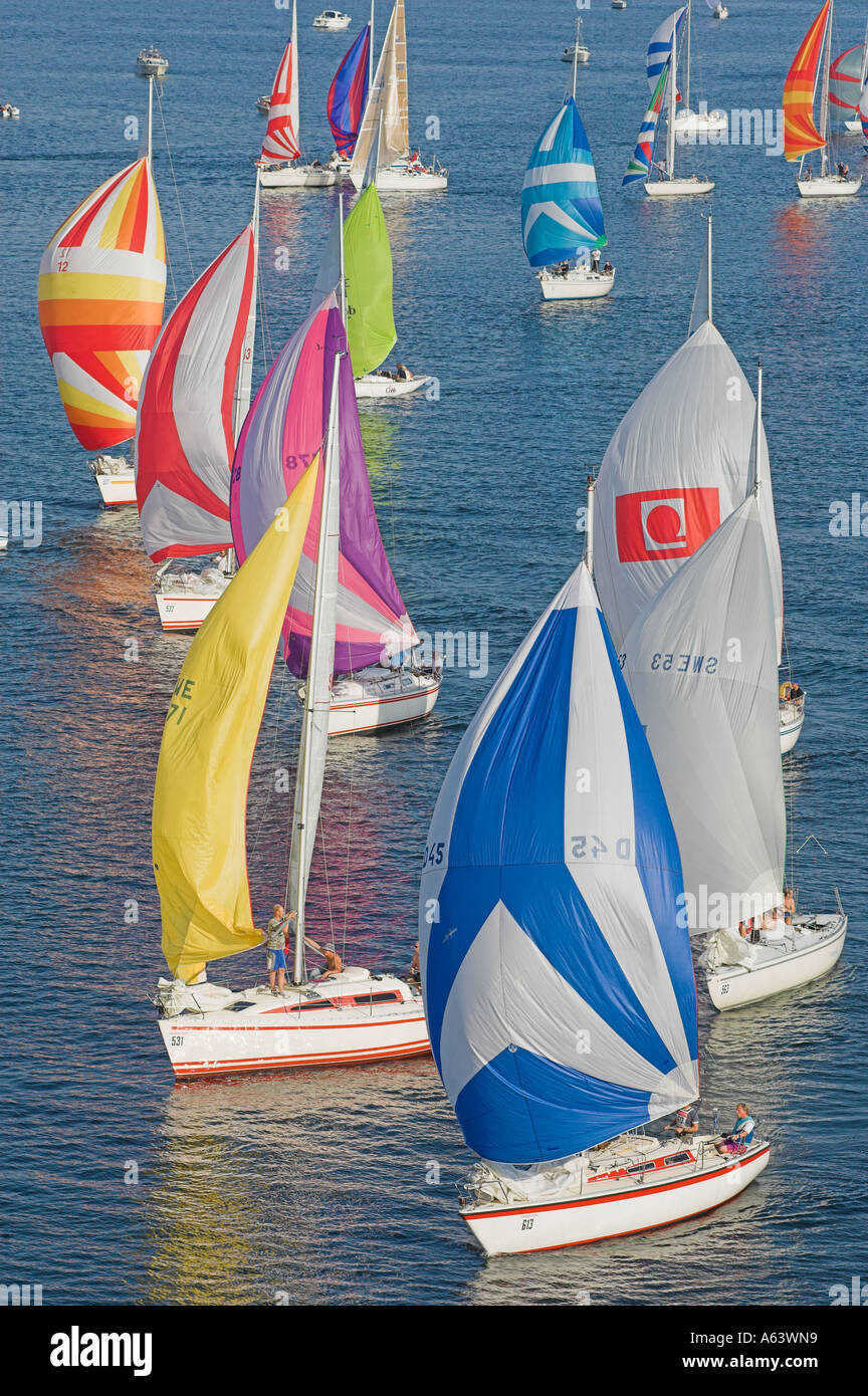 Sailing boat competition . Tjörn, Bohuslän , Sweden Stock Photo - Alamy