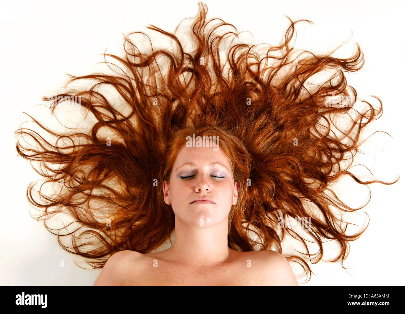 woman with red hair Stock Photo