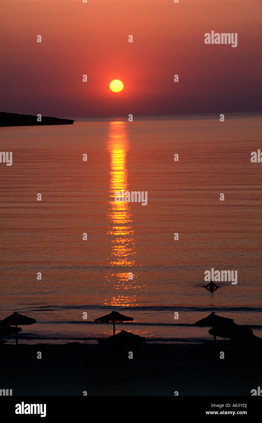 sa coma beach at sunset island of mallorca balearic islands spain Stock Photo
