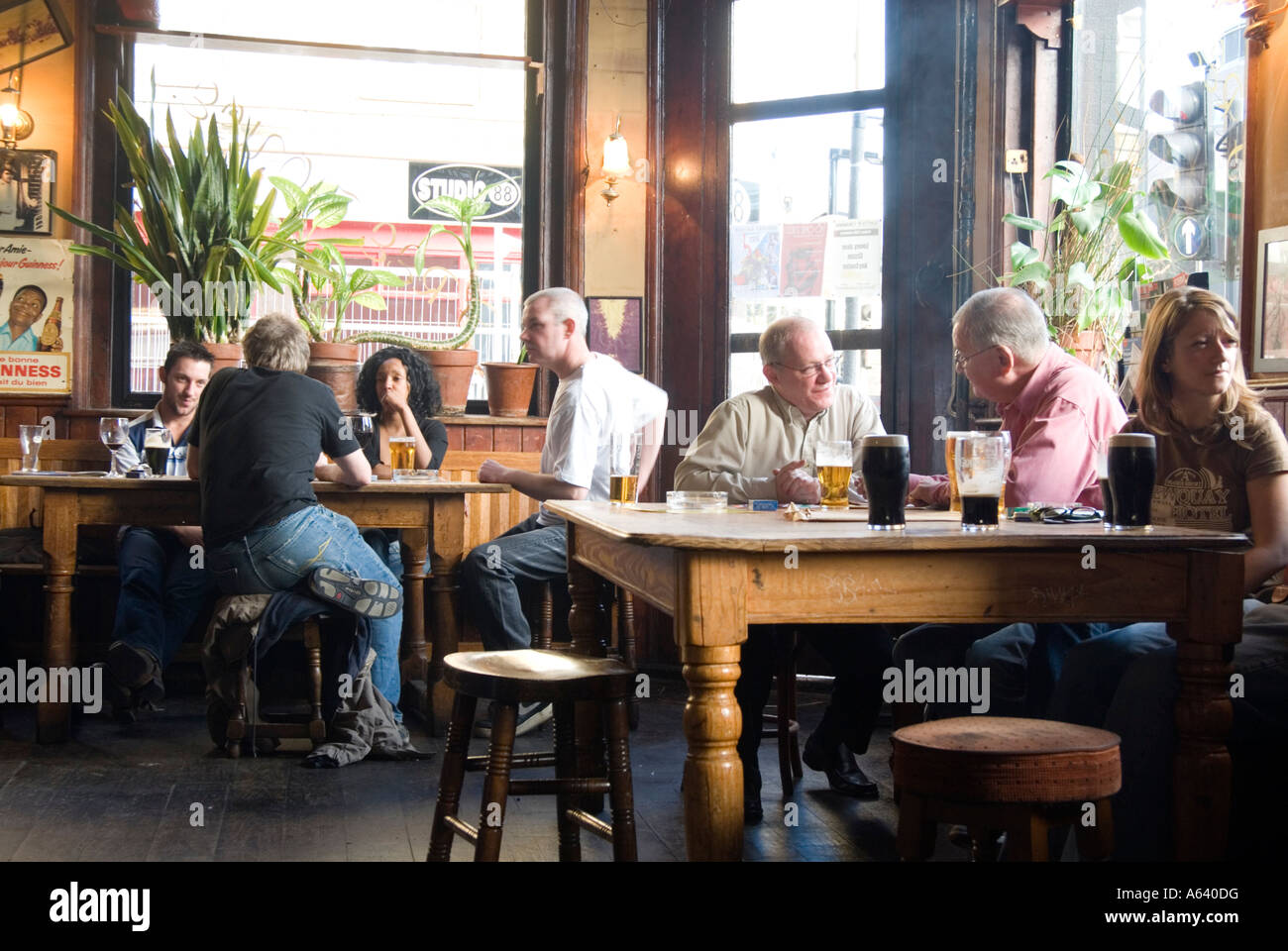 People drinking at The Enterprise pub in Camden Town, London England UK Stock Photo