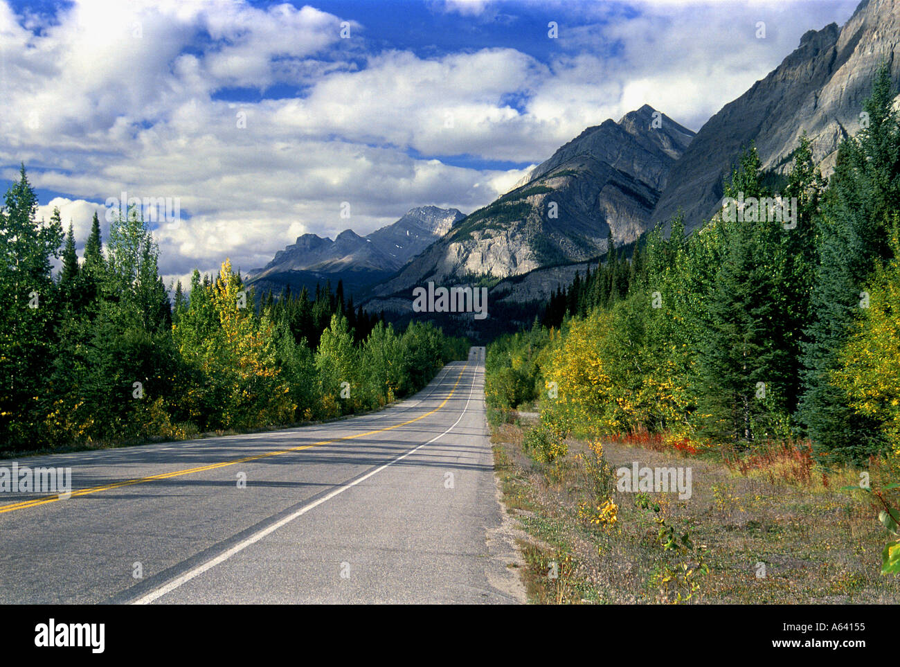 David Thompson Highway Alberta Canada Stock Photo