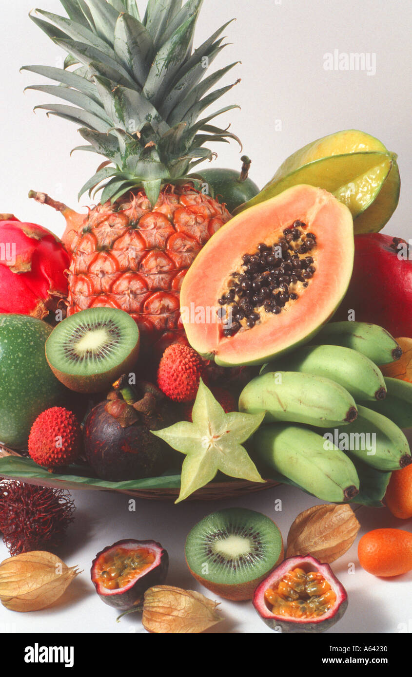 Tropical Fruit Still Life Stock Photo Alamy