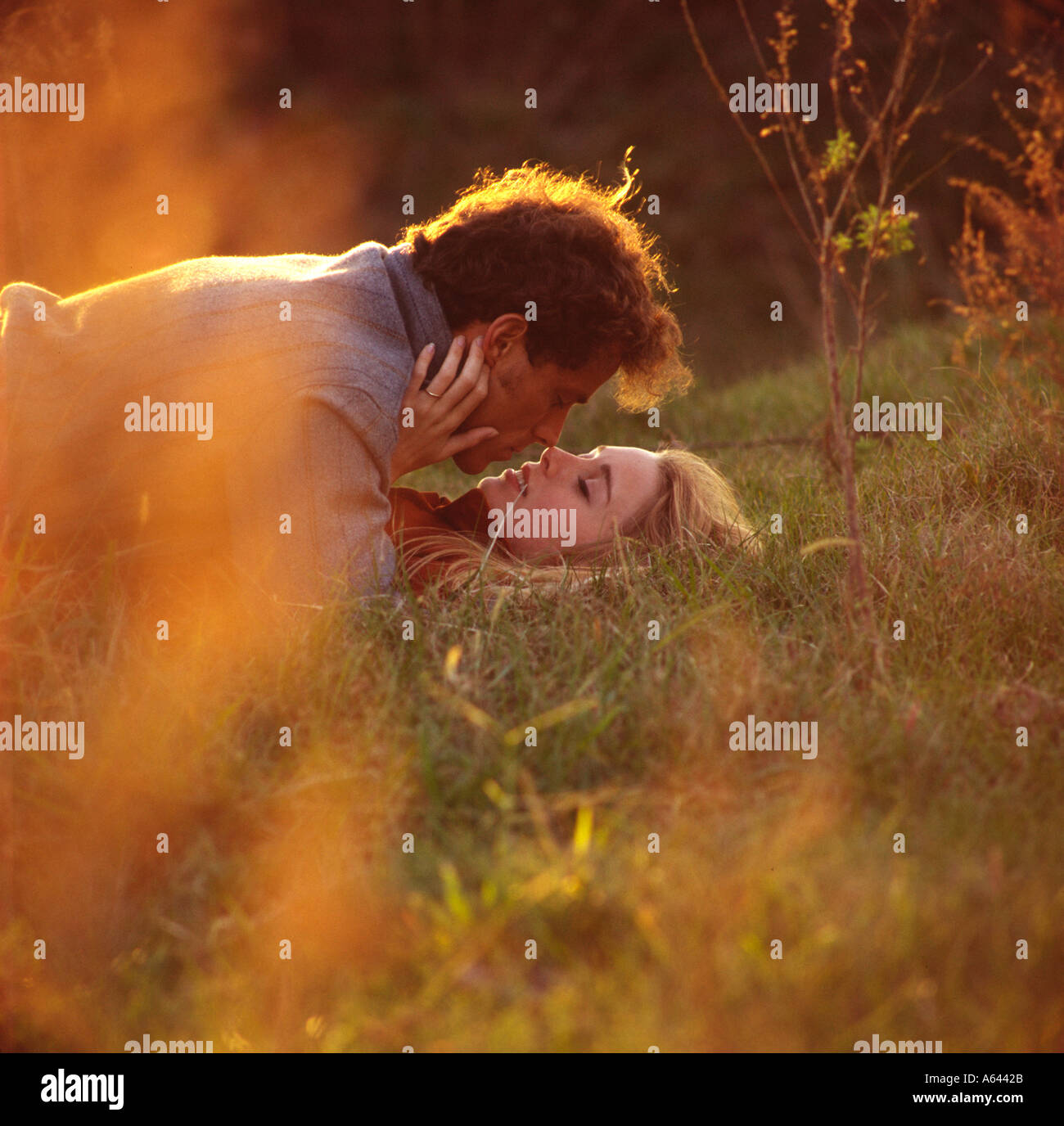 couple kissing Stock Photo