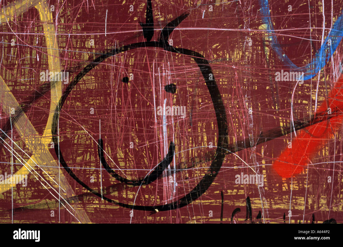 smiling face graffiti Stock Photo