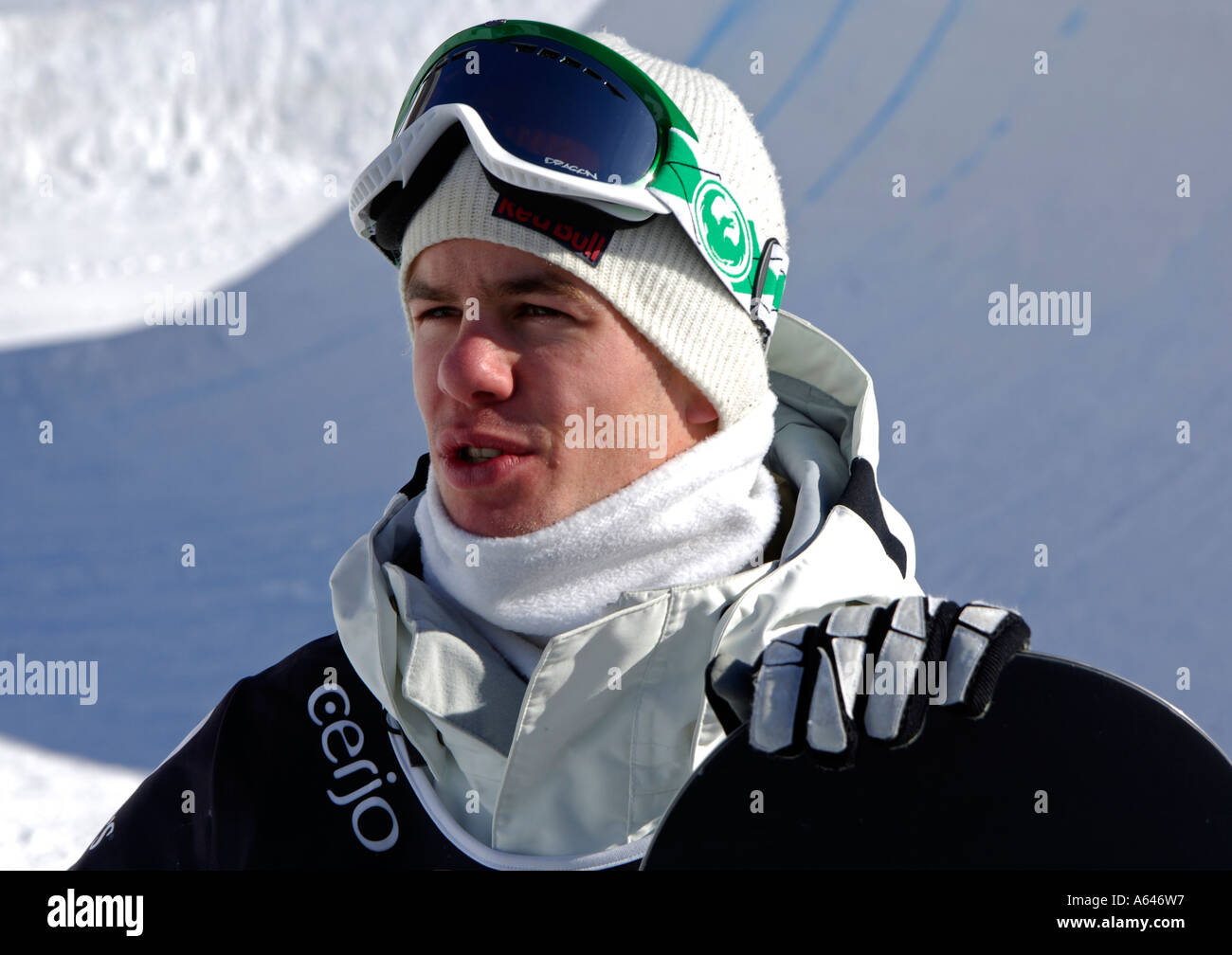 Markus Keller, snowboarder, world champion halfpipe, Event: Superfinal, Nescafé Champs Open 2006 Date: 5 February 2006 Venue: Stock Photo