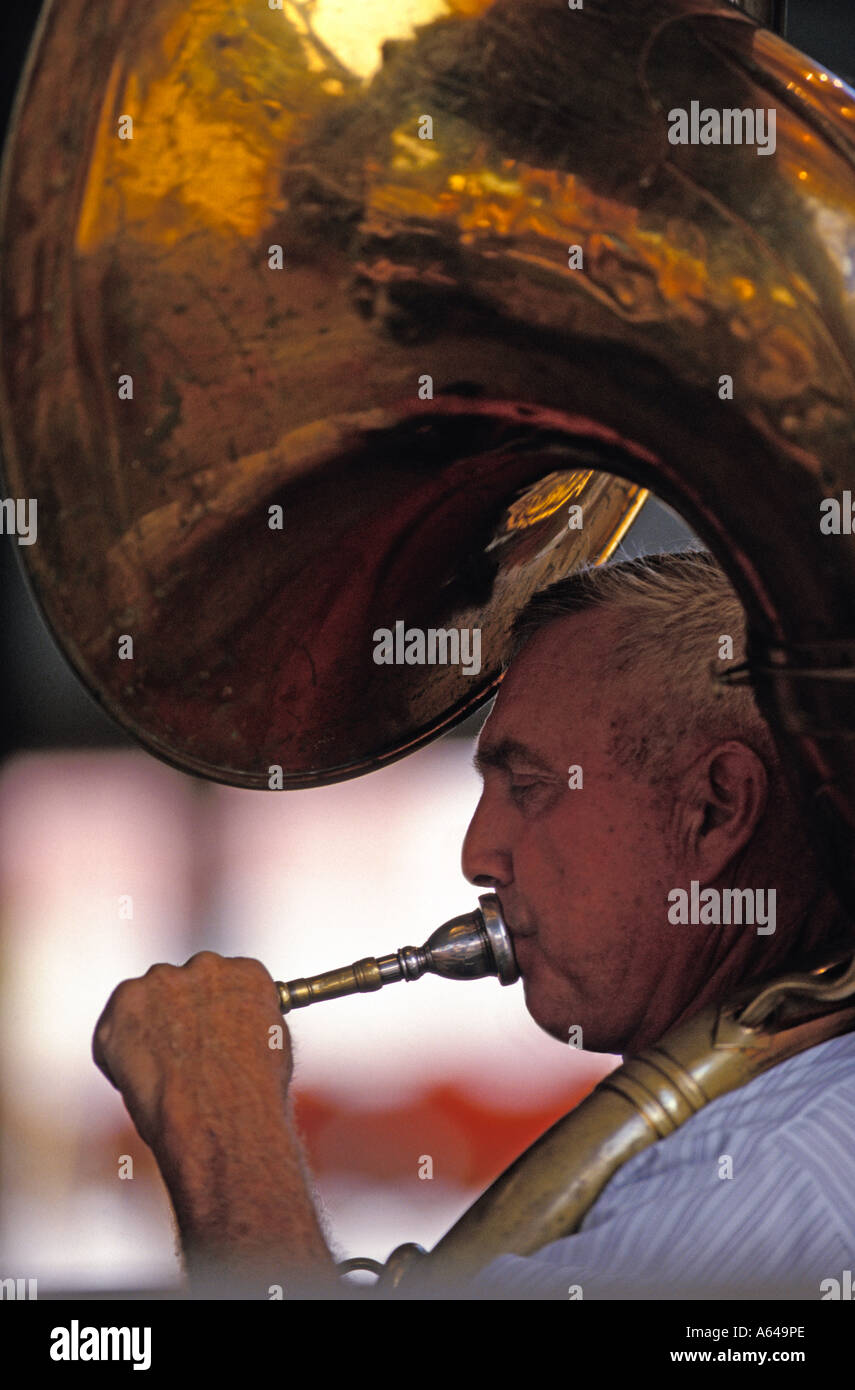 Jazz Tuba Player Stock Photo Alamy