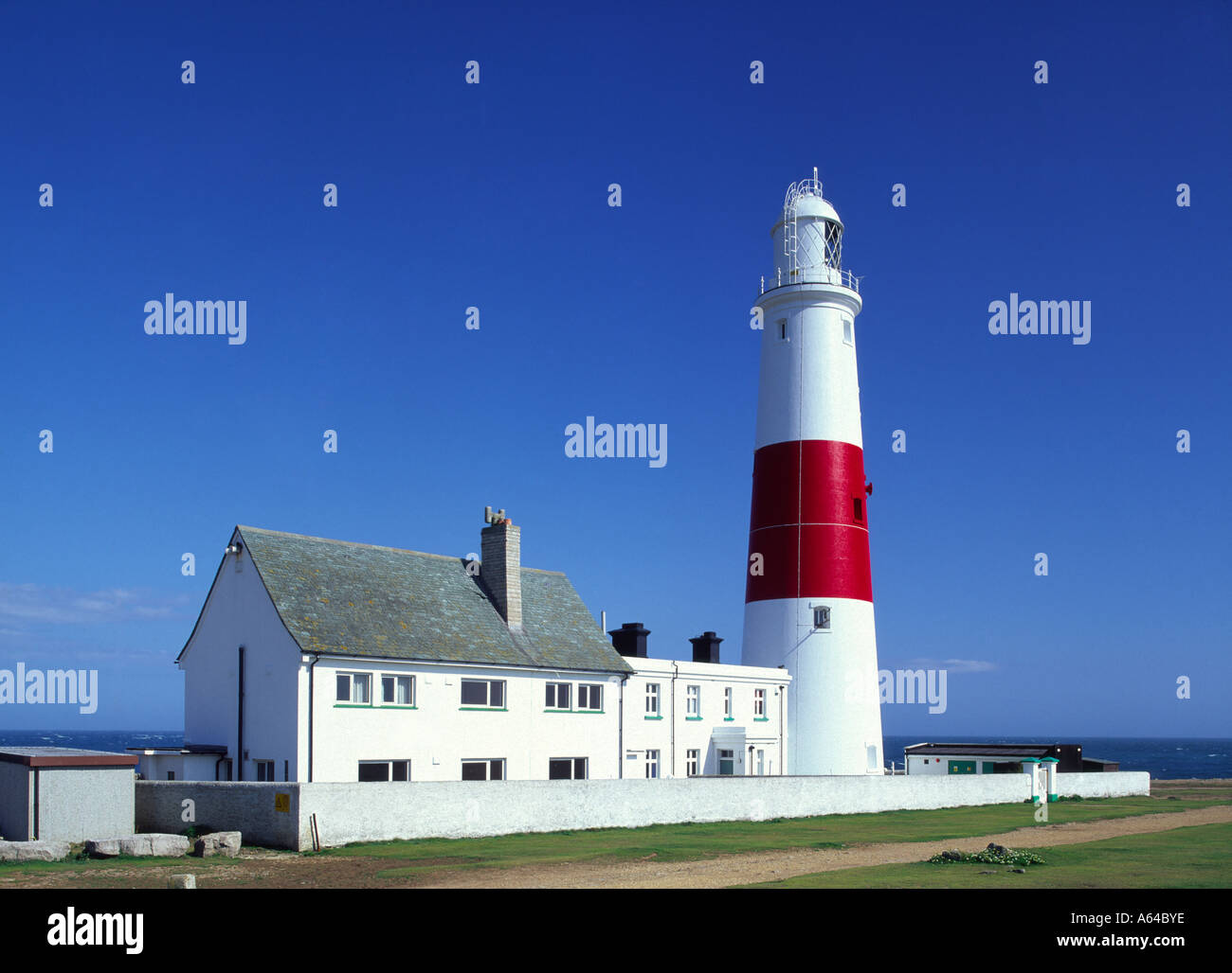 Portland Bill lighthouse in Dorset Stock Photo
