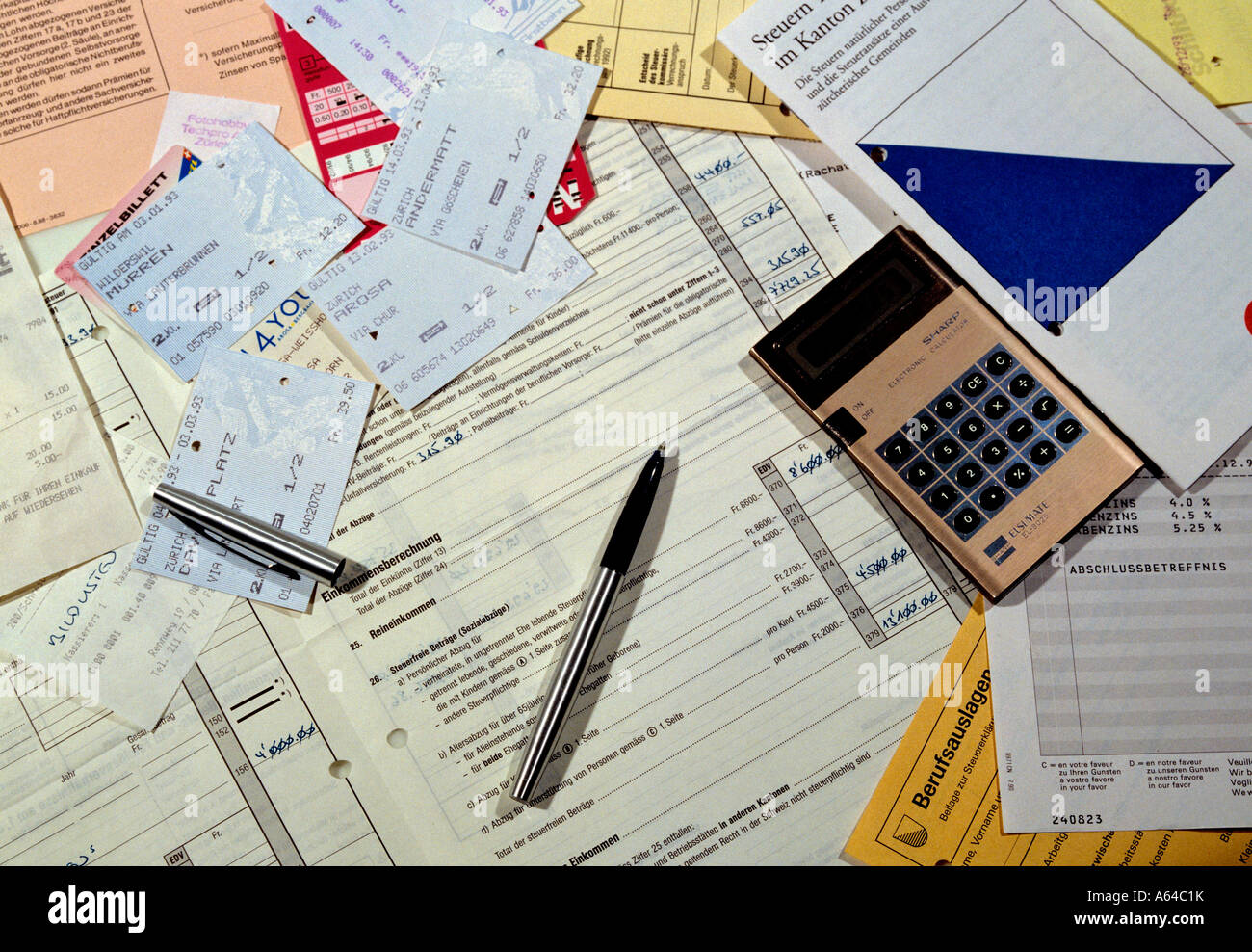 tax declaration canton of zurich switzerland Stock Photo Alamy