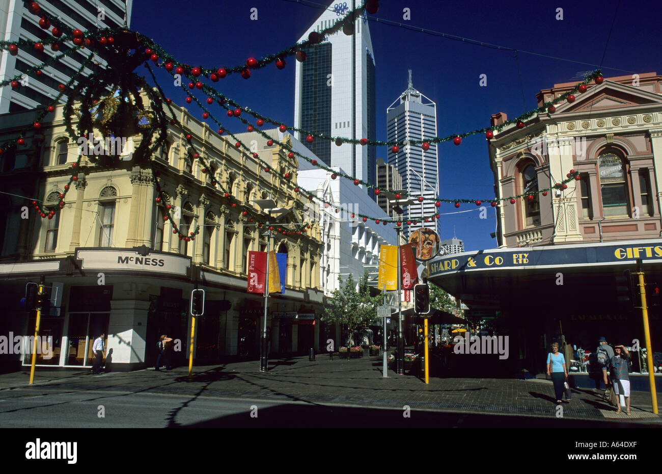Christmas decoration in downtown Perth, Westaustralia Stock Photo Alamy