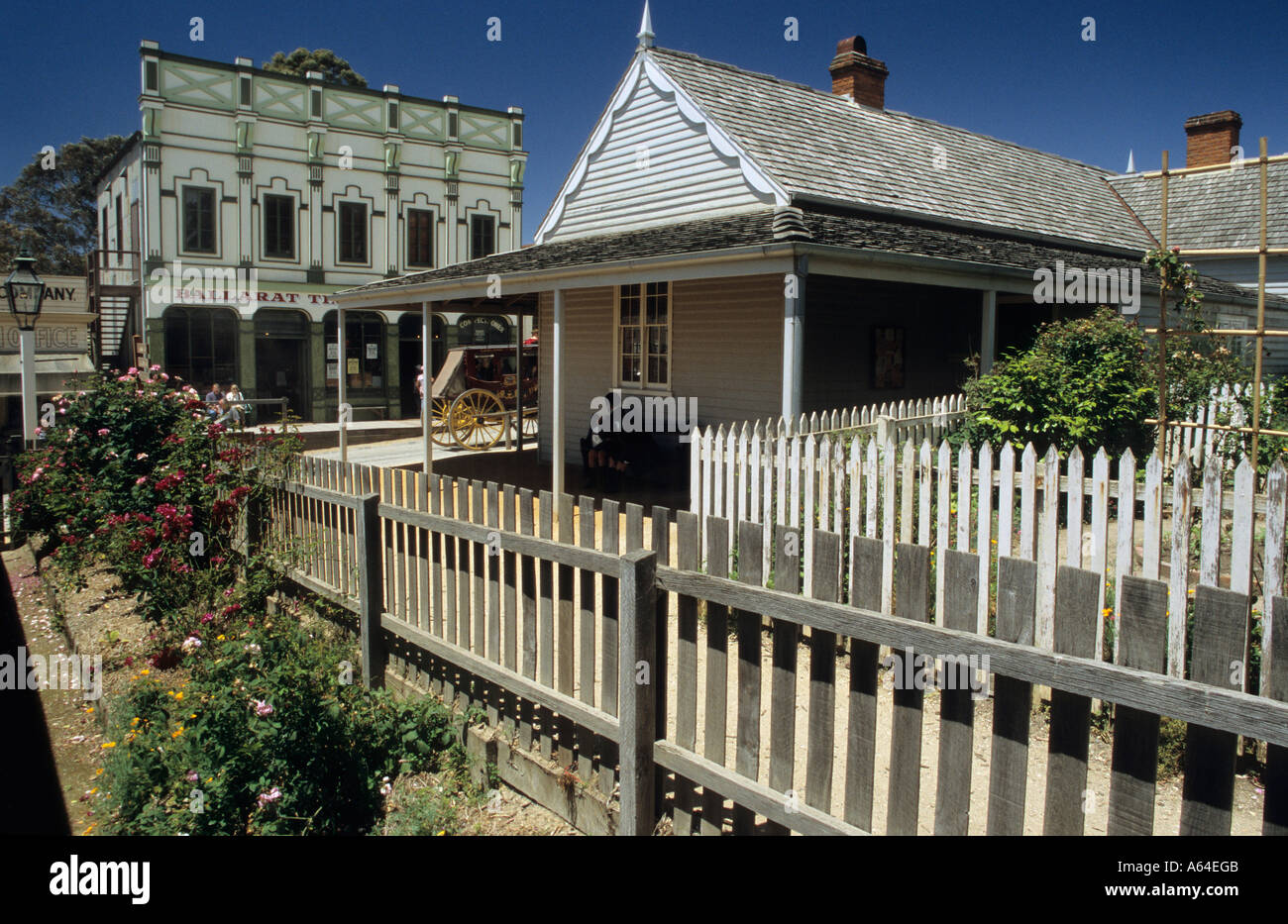 Historic houses at Sovereign Hill, Ballarat, Victorian Goldfields