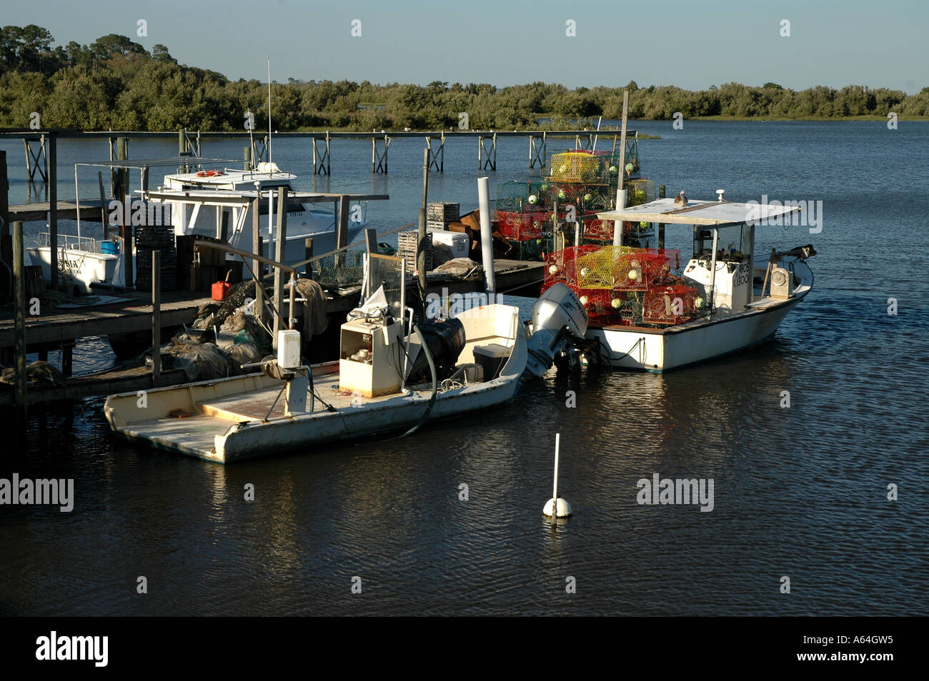 Cedar Key Florida fishing boats Stock Photo Alamy