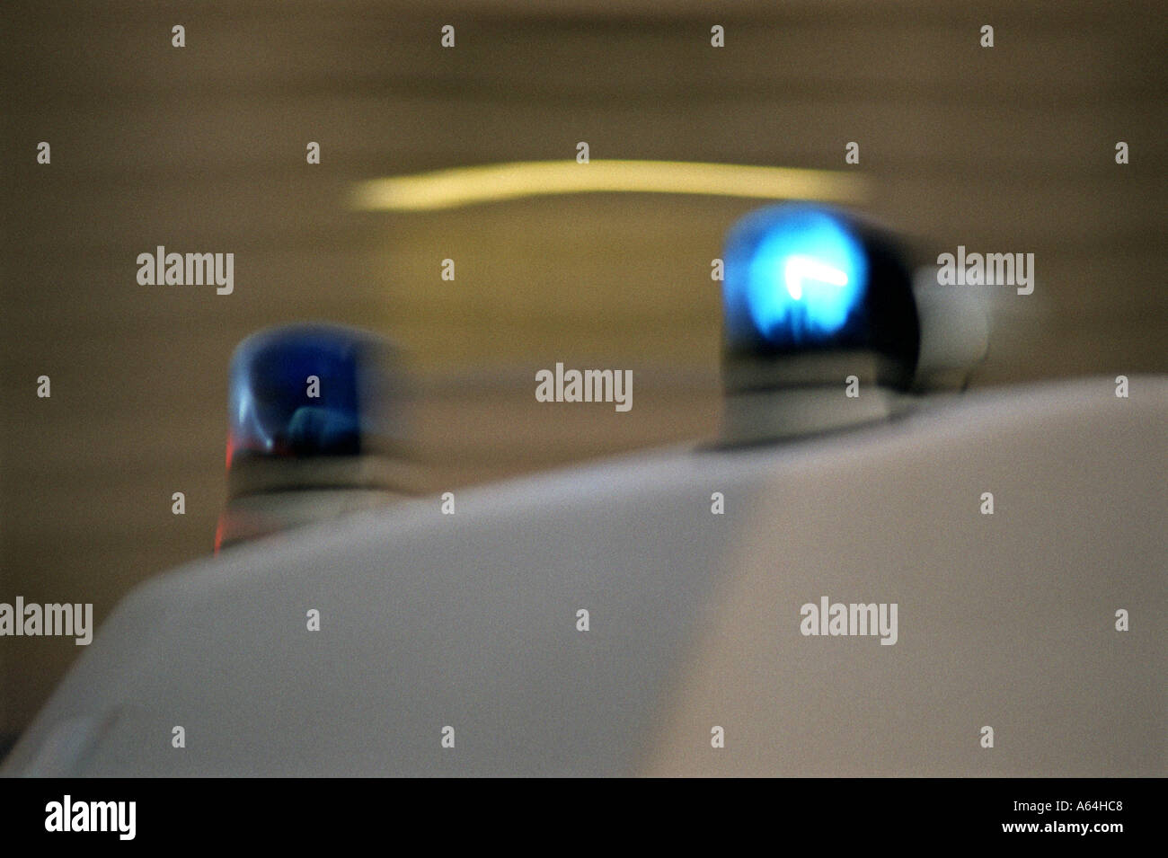 blue emergency light on speeding ambulance blur Stock Photo Alamy
