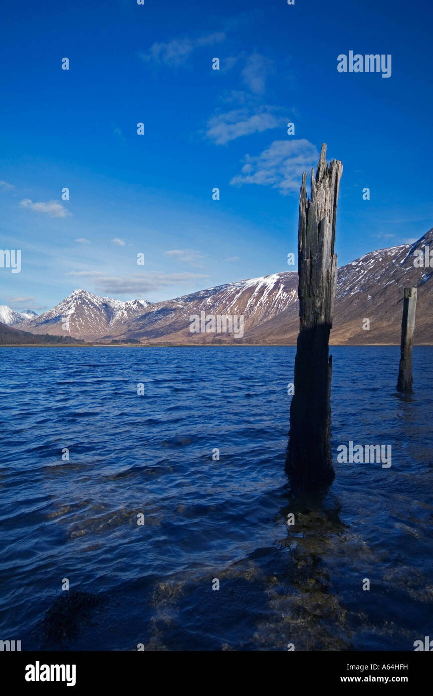 Old pier stacks in Loch Etive, Scotland Stock Photo Alamy