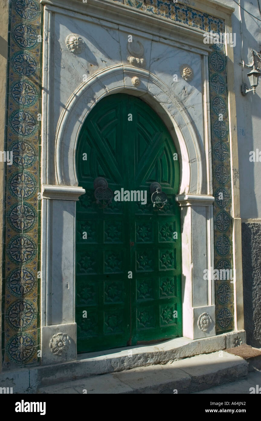 Entrance door to the Gurgi mosque, historic center of Tripoli, Libya Stock Photo