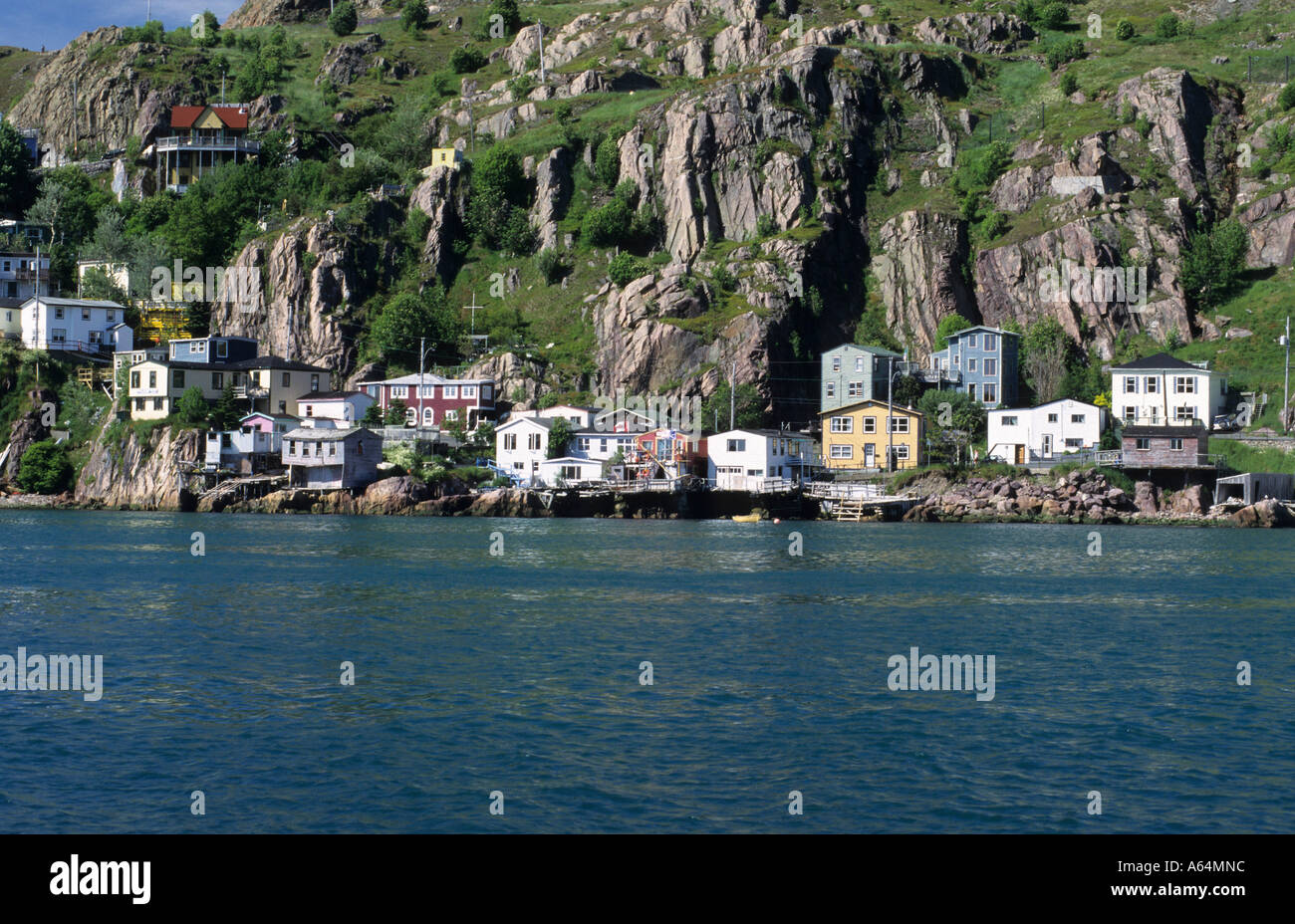 Houses and fishing boats in the harbor of St John´s, Newfoundland, CAN