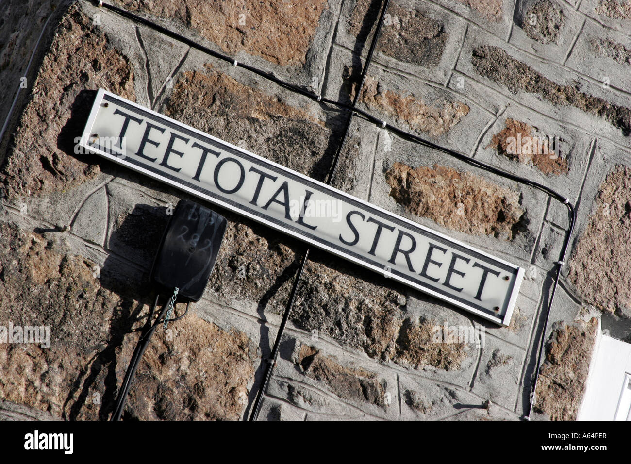 Teetotal Street, road sign in St Ives in Cornwall Stock Photo