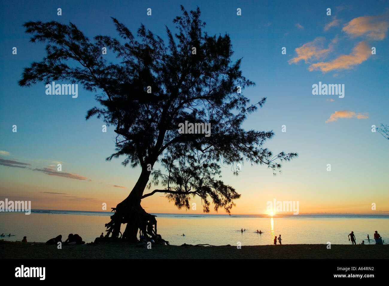 Lagoon at l Hermitage Reunion island Stock Photo Alamy