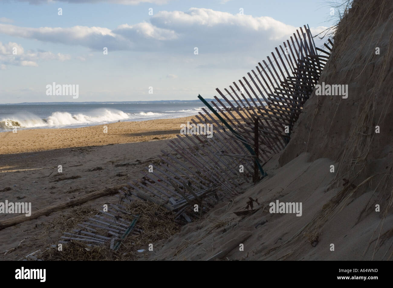 Beach Erosion Plum Island Massachusetts USA Stock Photo