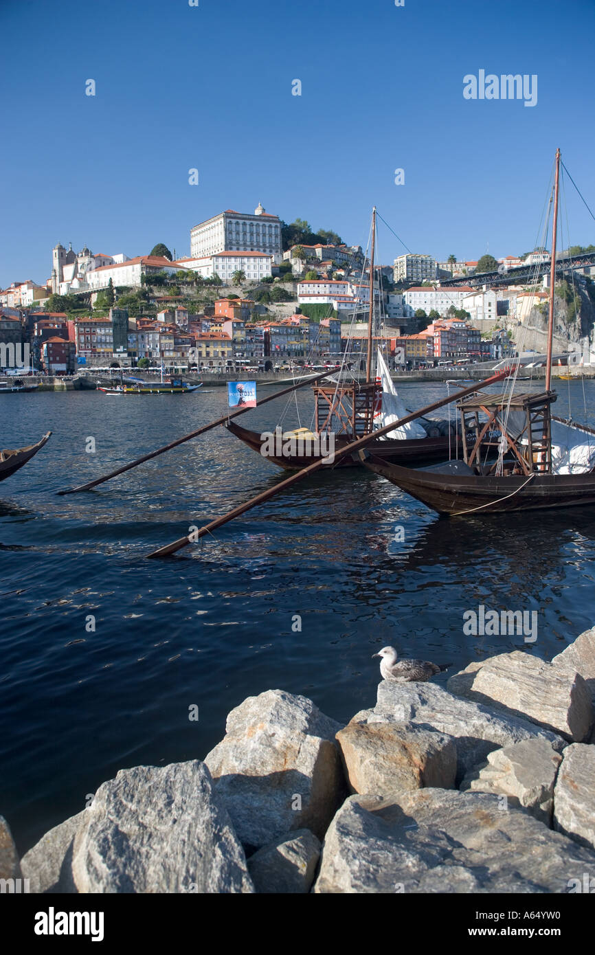 Douro River with Sherry Barge Porto Stock Photo Alamy