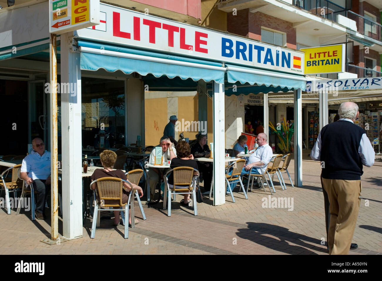 British culture on the Costa del Sol bar in Fuengirola Spain Stock Photo