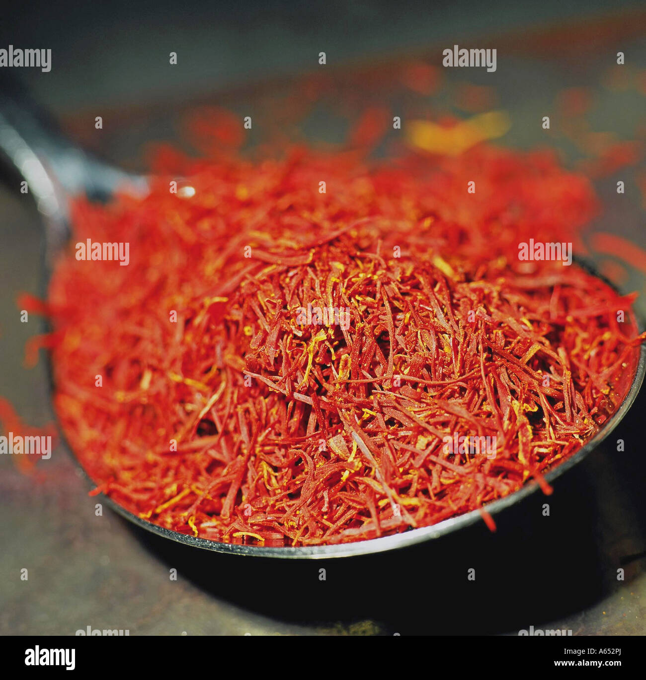 Iranian saffron threads in bowl Stock Photo Alamy