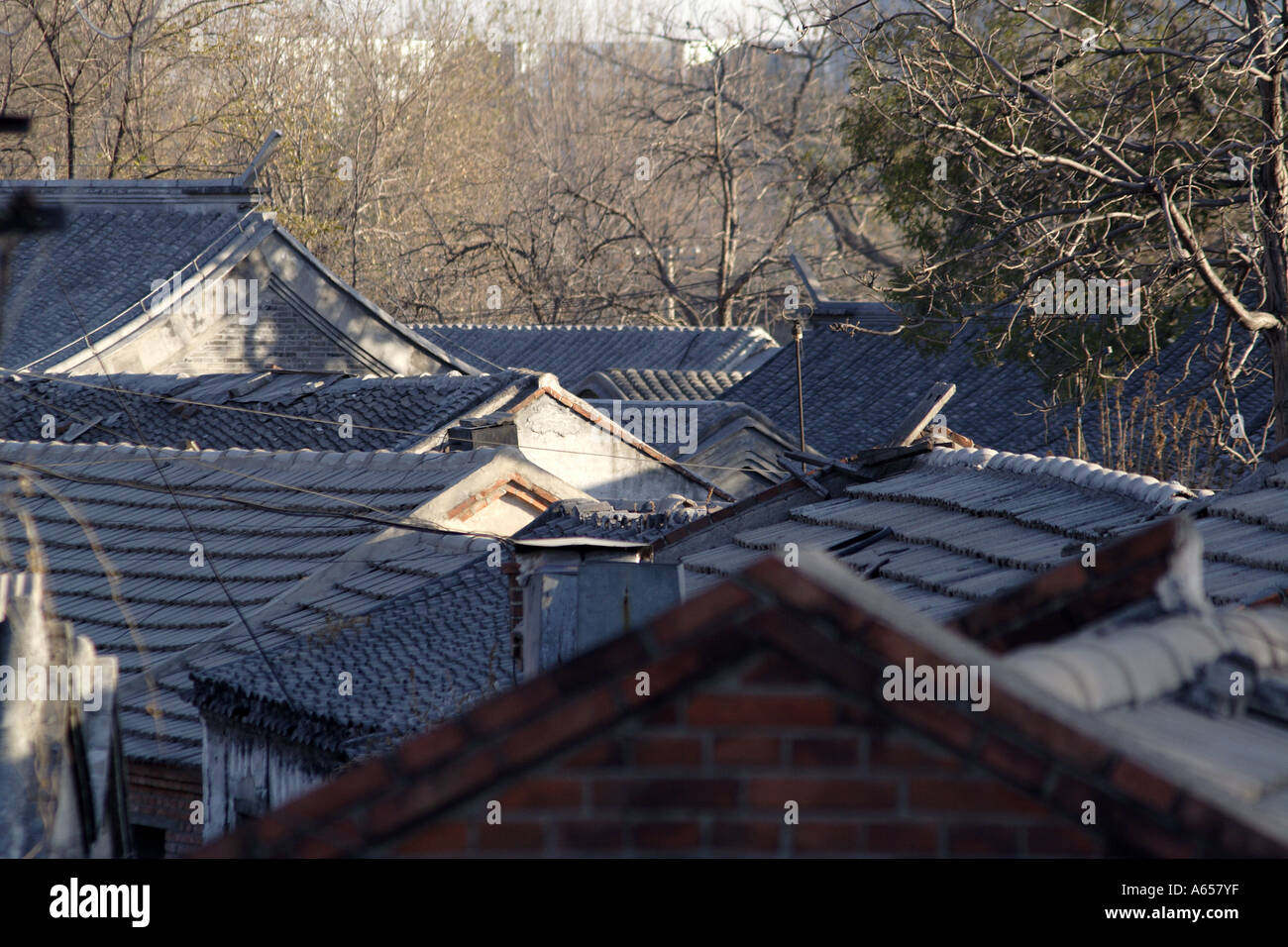 Hutong rooftops, Beijing, China Stock Photo - Alamy