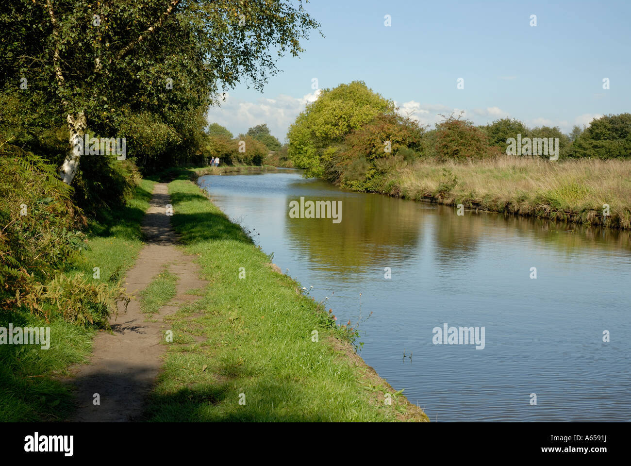The Leeds/Liverpool canal between Wigan and Adlington Stock Photo