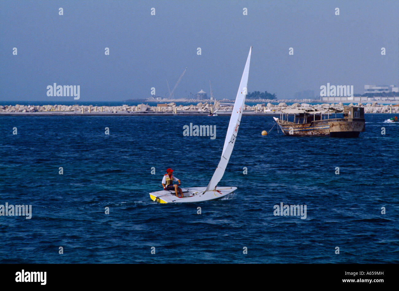 Dubai UAE Almina Al Siyahi Jebel Ali Sailing Club Stock Photo Alamy