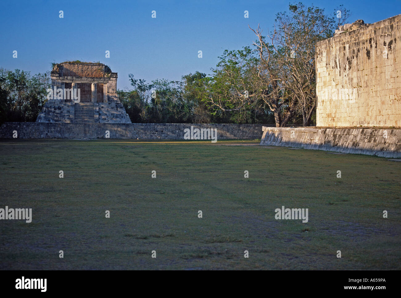 Ball Court at Chichen Itza, Mayan ruin site, Yucatan, Mexico Stock