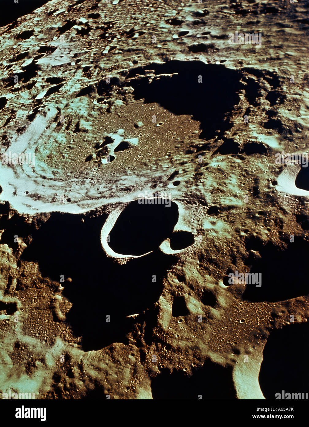 Daedalus Crater (Crater 308) seen from the Apollo 11 Spacecraft in 1969 Stock Photo
