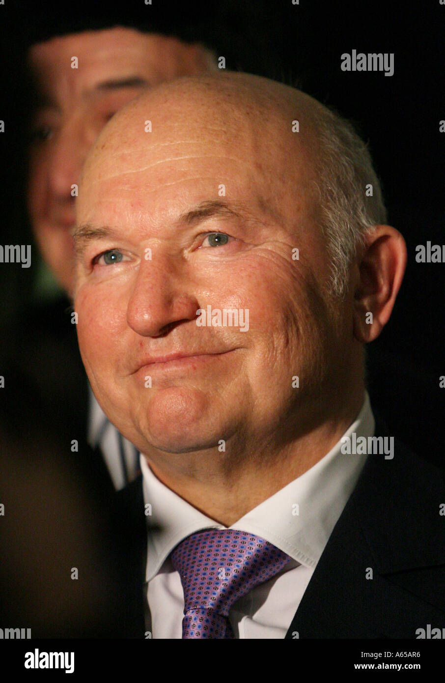 Yuri Luzhkov, Mayor of Moscow smiles during his visit to the Russian Winter Festival at Trafalgar Square. London, January 2006 Stock Photo