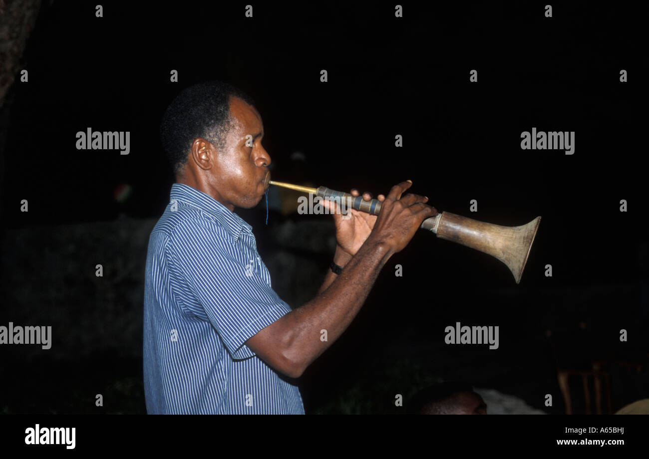 Swahili musician Stone Town Zanzibar Tanzania Stock Photo