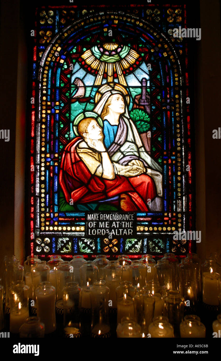 Stained Glass Window Tucson Cathedral Tucson Arizona USA Stock Photo