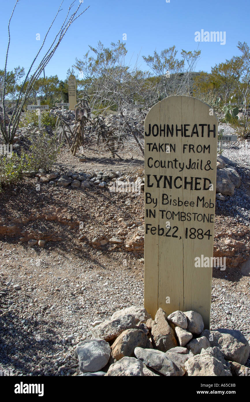 Boothill Graveyard tombstone Arizona USA Stock Photo Alamy