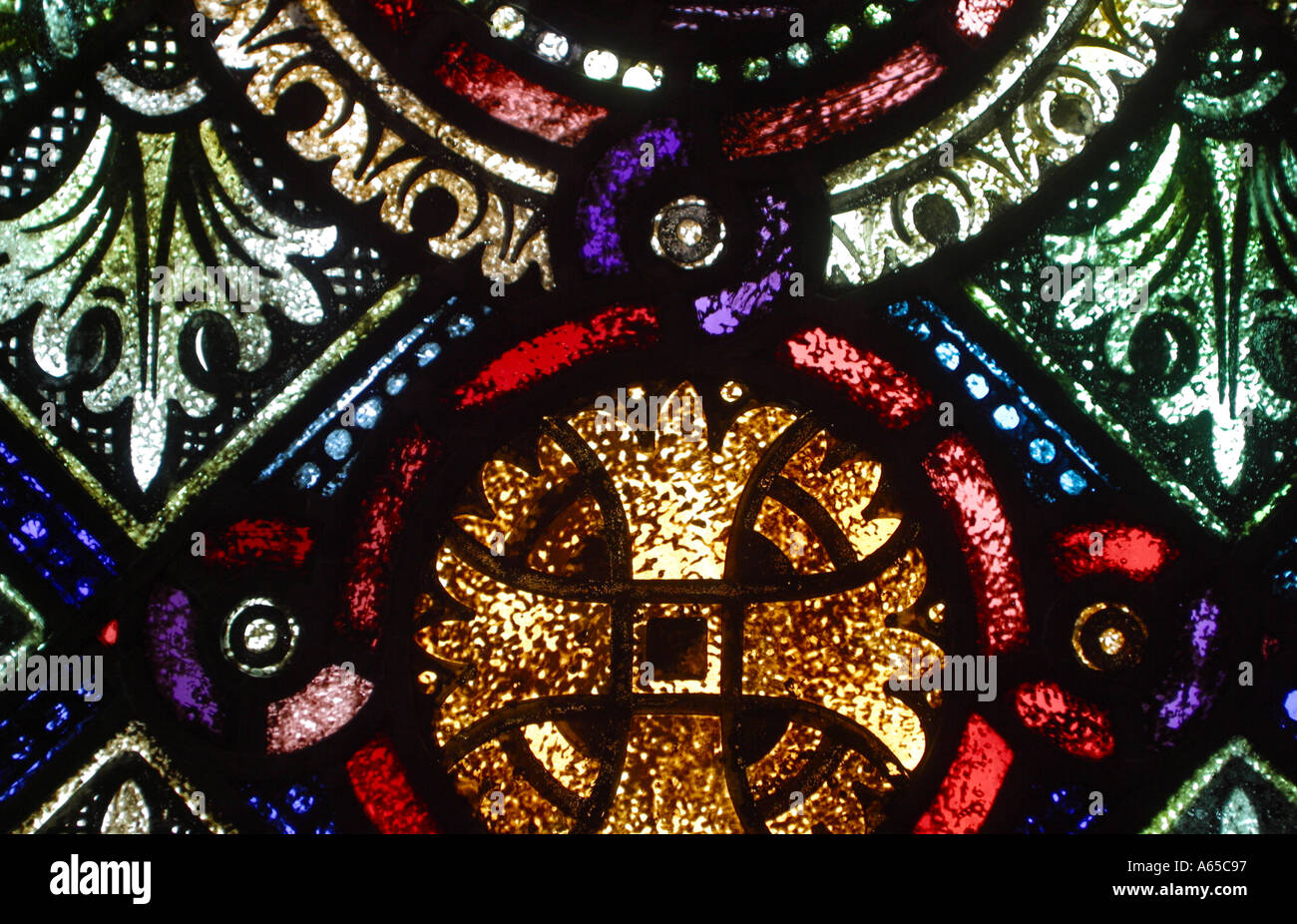 Stained Glass Window In Tucson Cathedral Tucson Arizona USA Stock Photo