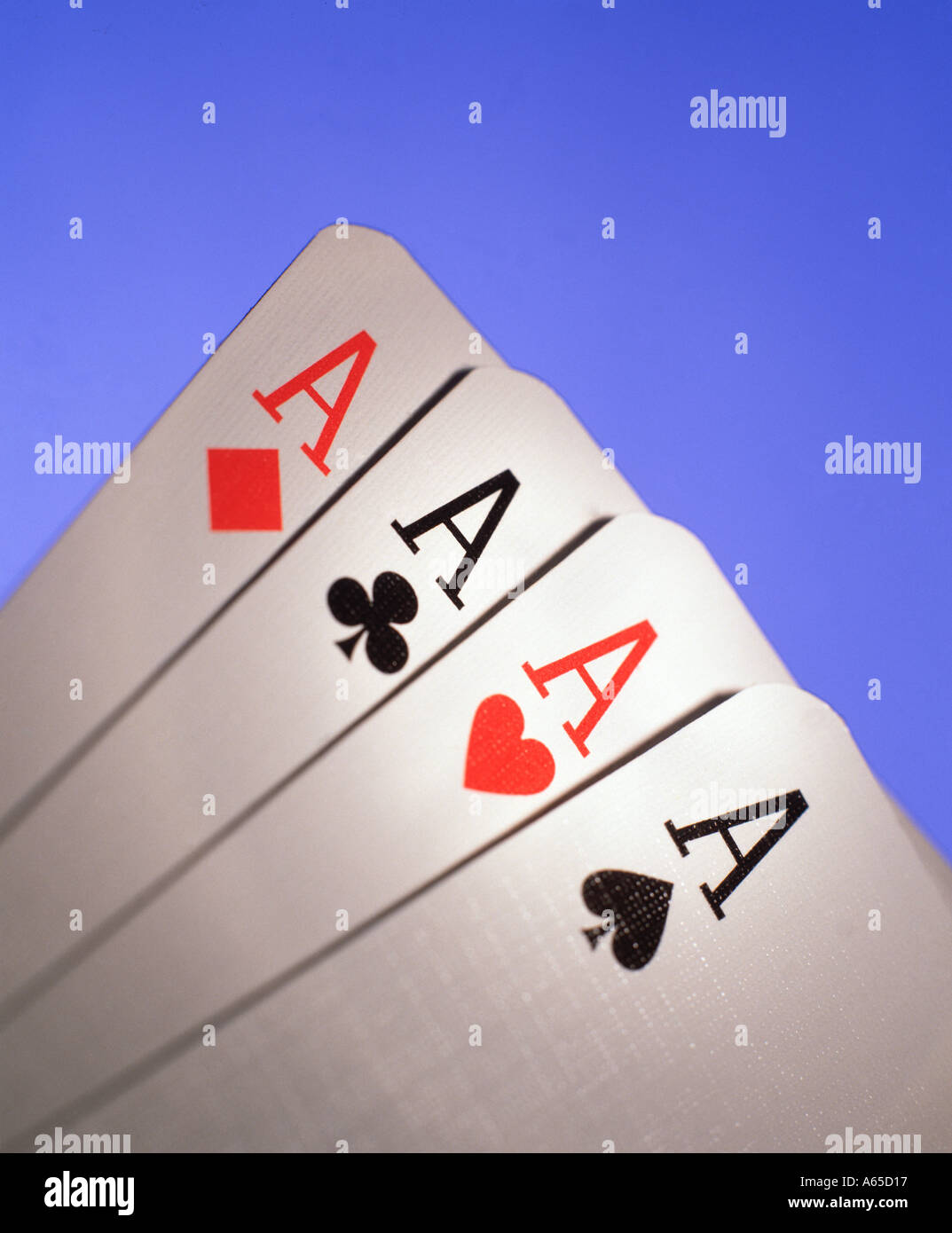 Four Aces Playing Cards Face Up Stock Photo