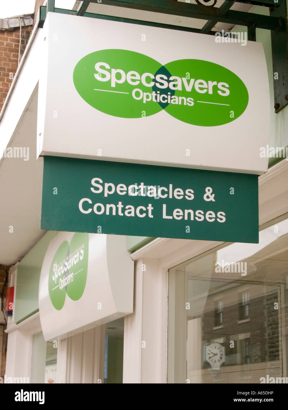 Specsavers spectacles and contact lenses shop exterior sign aberystwyth wales uk Stock Photo