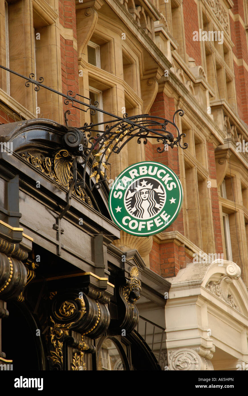 Ornate architecture of Starbucks cafe in St Martin's Lane London