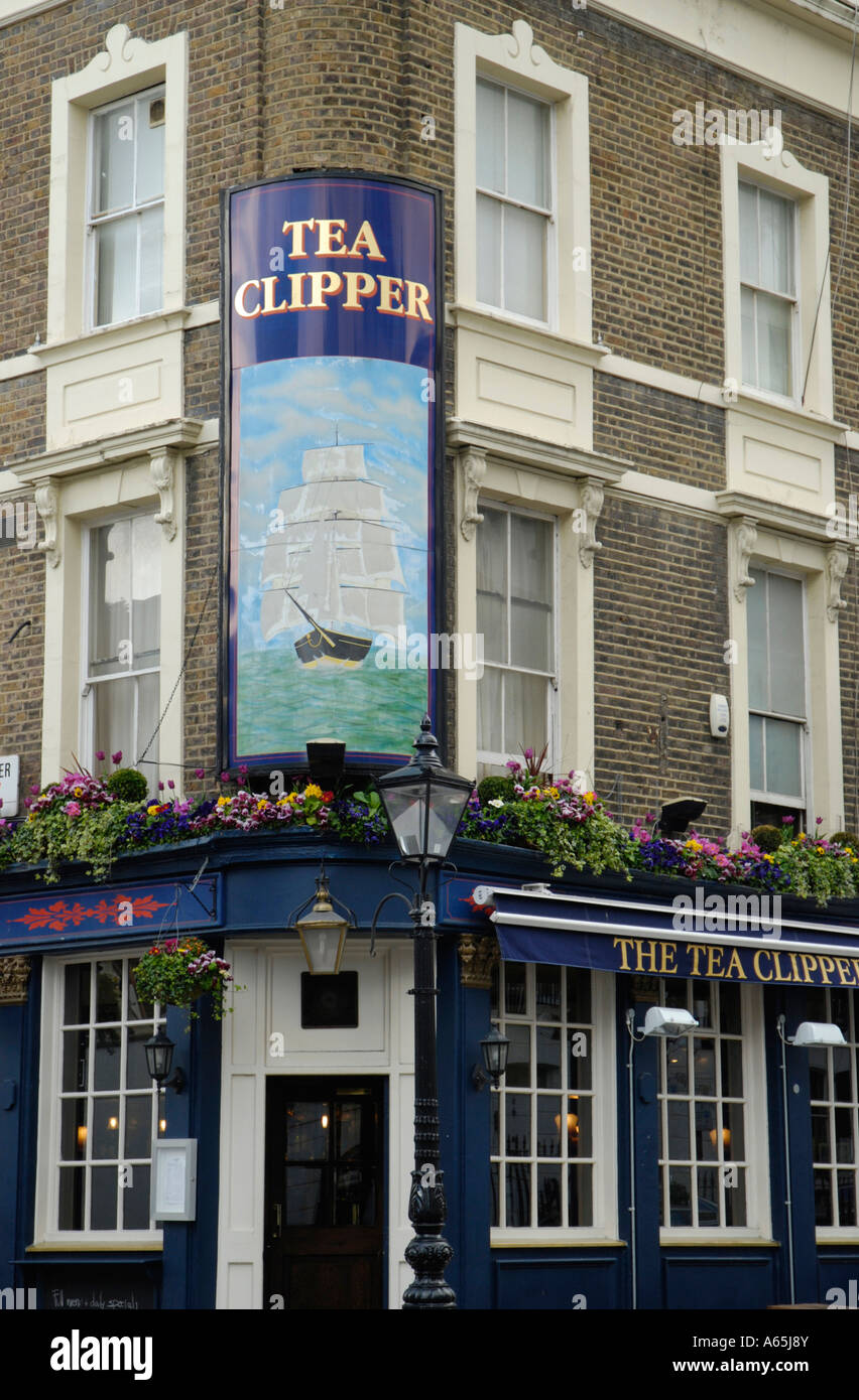 The Tea Clipper pub in Montpellier Street Knightsbridge London England Stock Photo