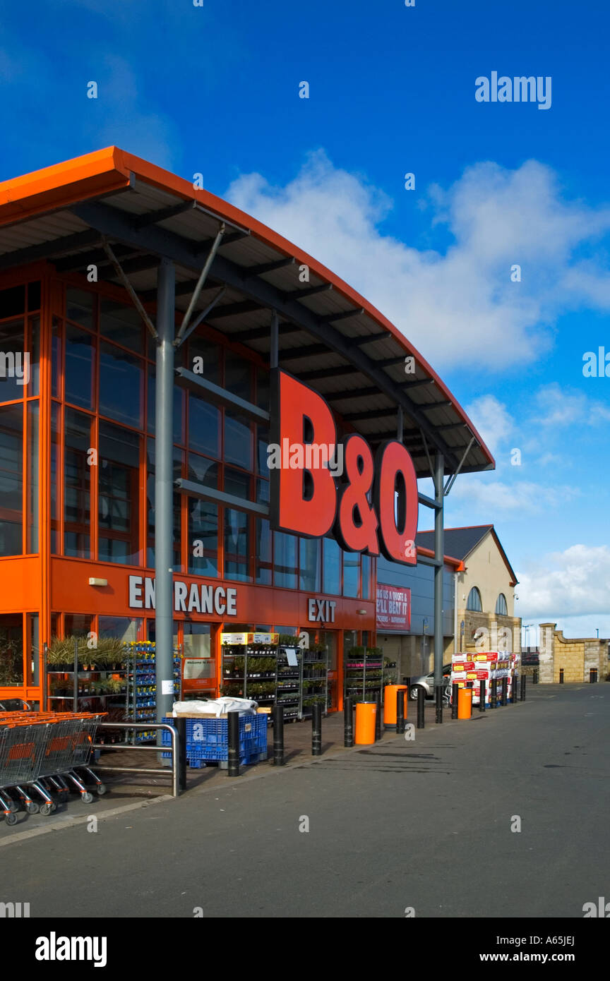 b&q diy store front and sign near camborne in cornwall,england Stock