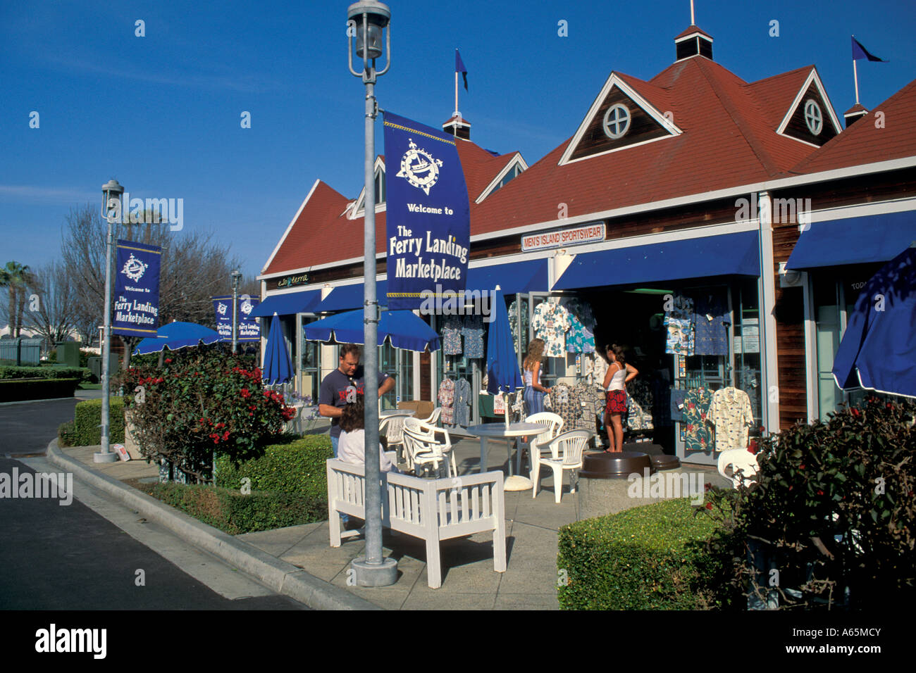 Shops at Ferry Landing Coronado Island San Diego CALIFORNIA Stock Photo