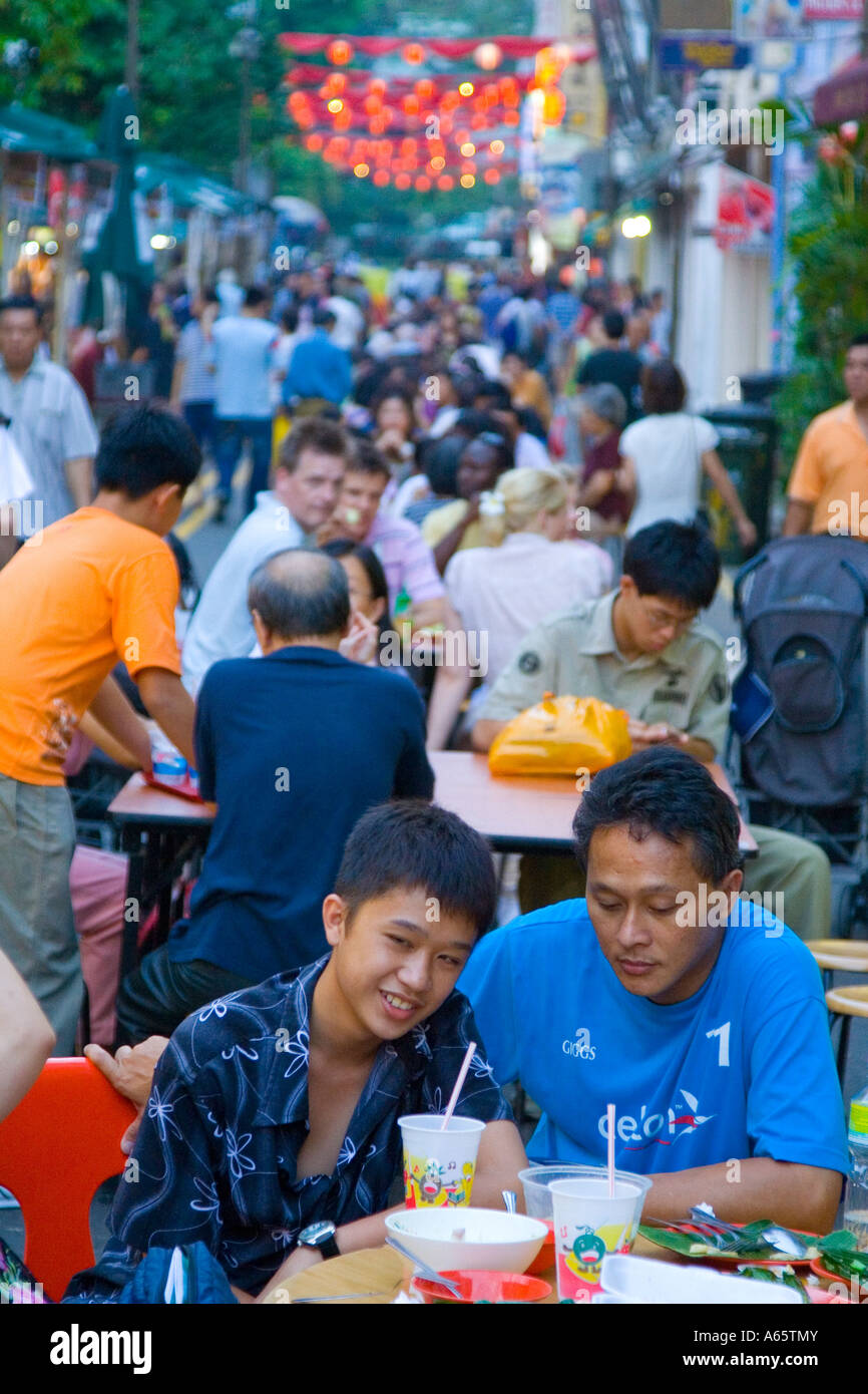 Outdoor Restaurants in Chinatown Night Market Singapore Stock Photo Alamy