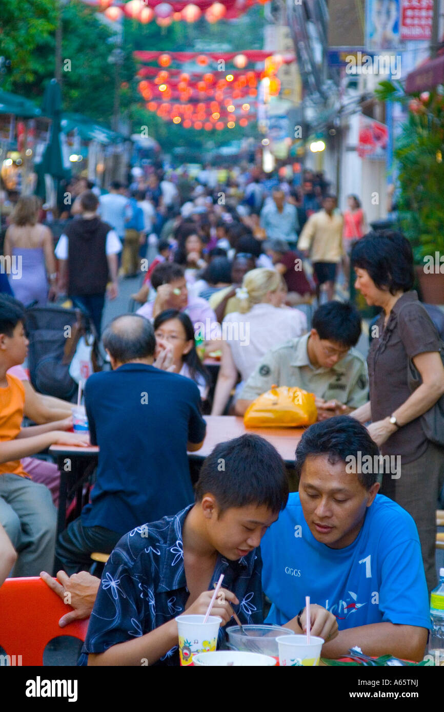 Outdoor Restaurants in Chinatown Night Market Singapore Stock Photo Alamy