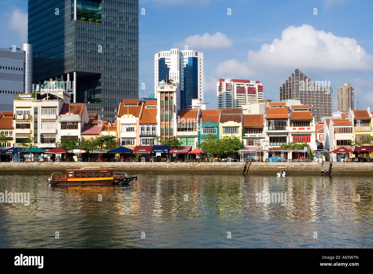Chinese Shophouses on Boat Quay Singapore Stock Photo Alamy