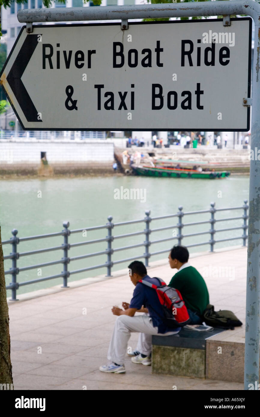 Boay Ride Sign Sign for River Boat Rides Boat Quay Singapore Stock Photo - Alamy