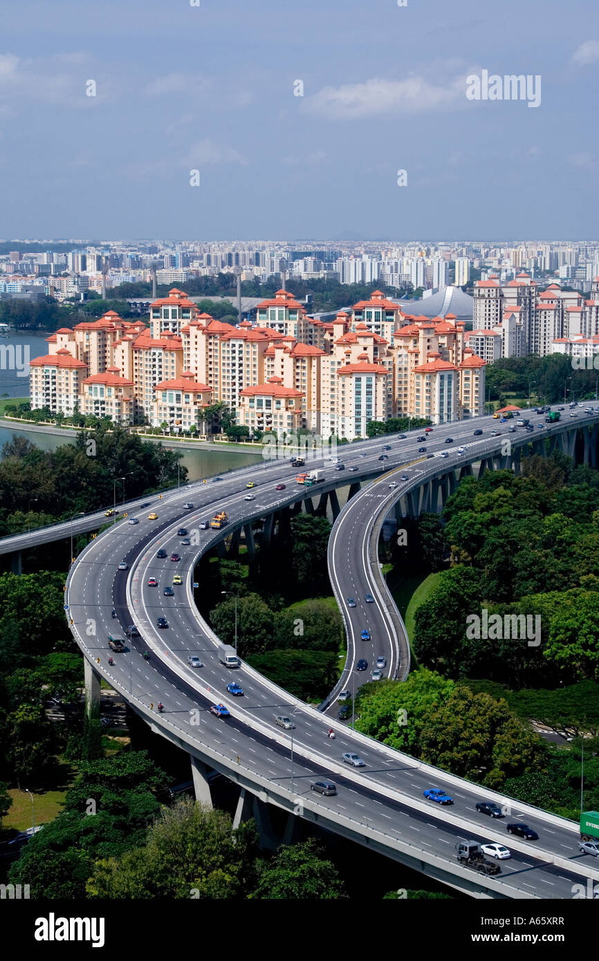 Traffic on the East Coast Parkway ECP Singapore Stock Photo
