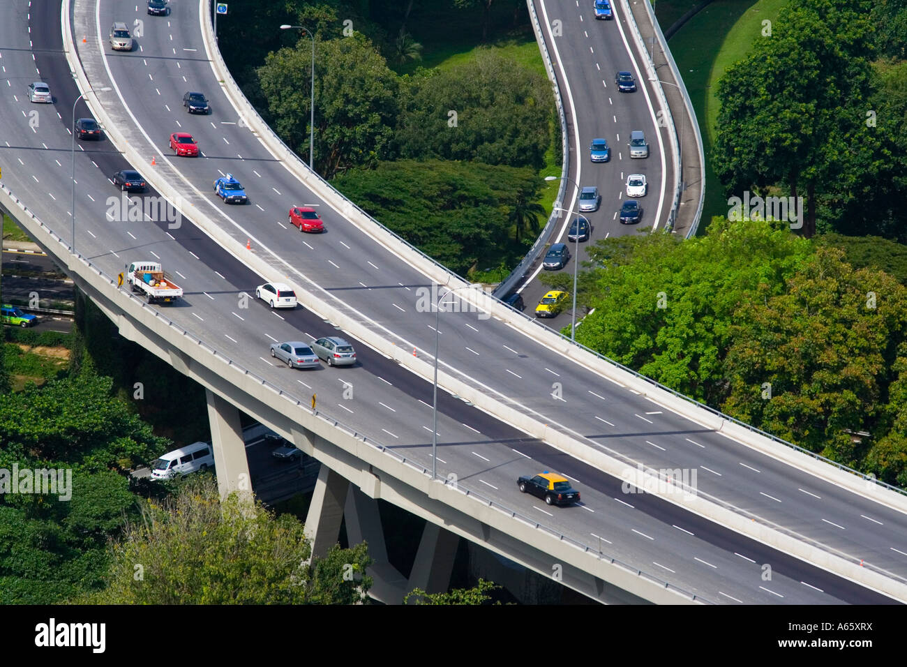 Traffic on the East Coast Parkway ECP Singapore Stock Photo