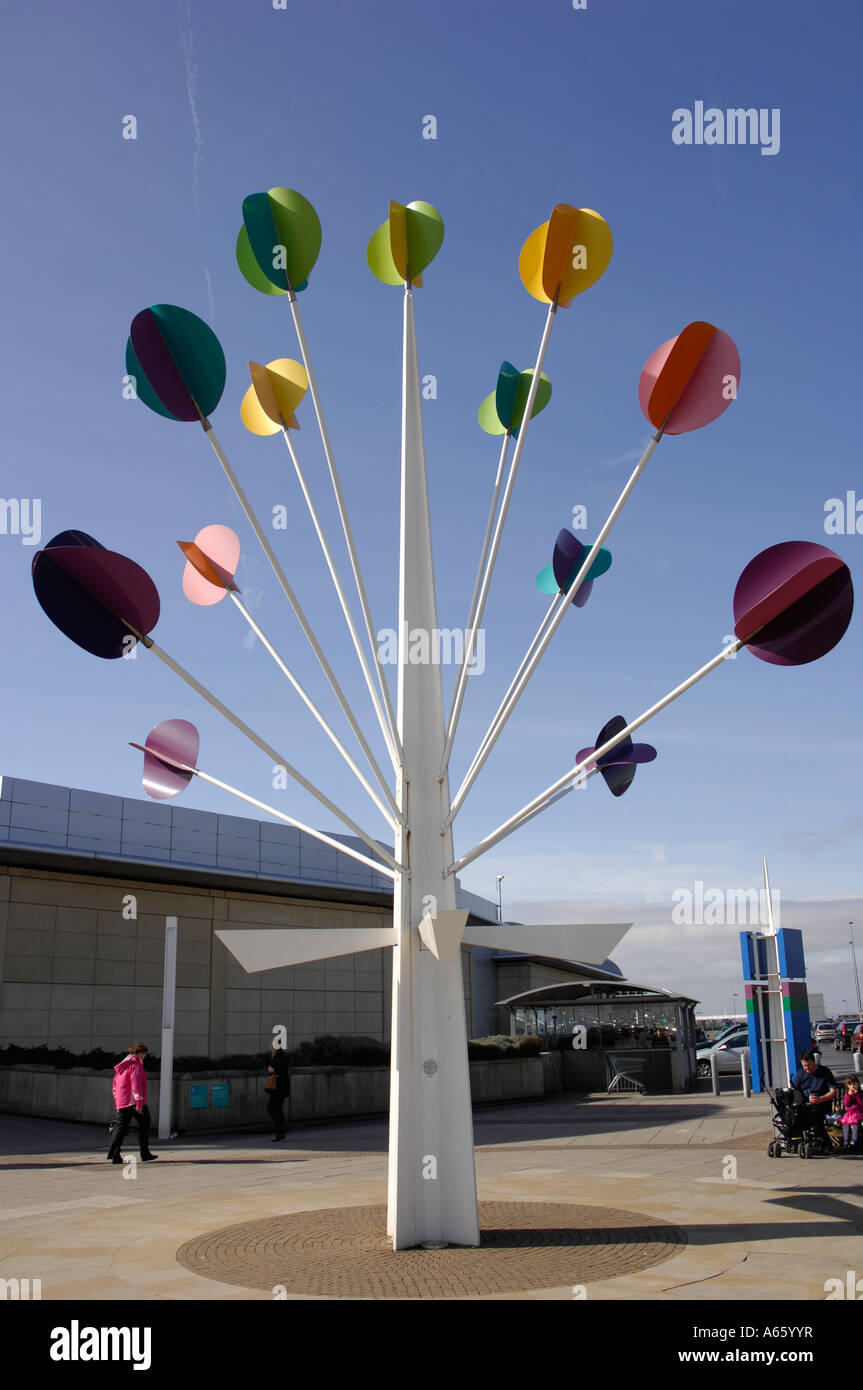 Lollipop sign at The Mall Cribbs Causeway shopping centre, Bristol, UK