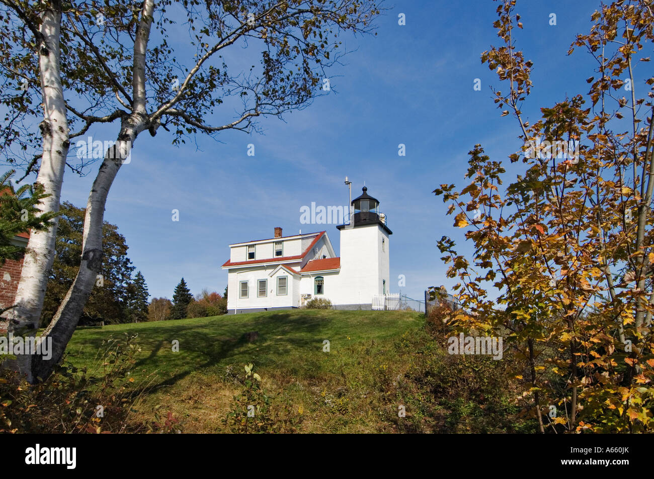 Fort Point Lighthouse Near Stockton Springs Maine Stock Photo Alamy