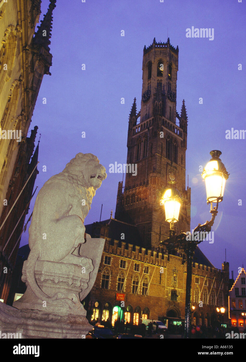 Belfort Tower Brugge Belgium Stock Photo